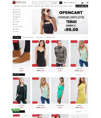 Opencart 3.x Ayakkabı Çanta Moda Full Paket